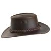 Jaxon & James Crushable Leather Outback Hat - Brown Large