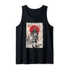 Japanese Culture Samurai Red moon Warrior bushido code Tank Top