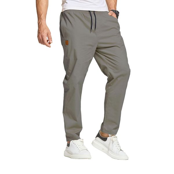 JustSun Cargohose Herren Hosen Freizeithose Jogginghose Herren Baumwolle Cargo Chino Hose Herren Pants Männer Ohne Bündchen Grau L