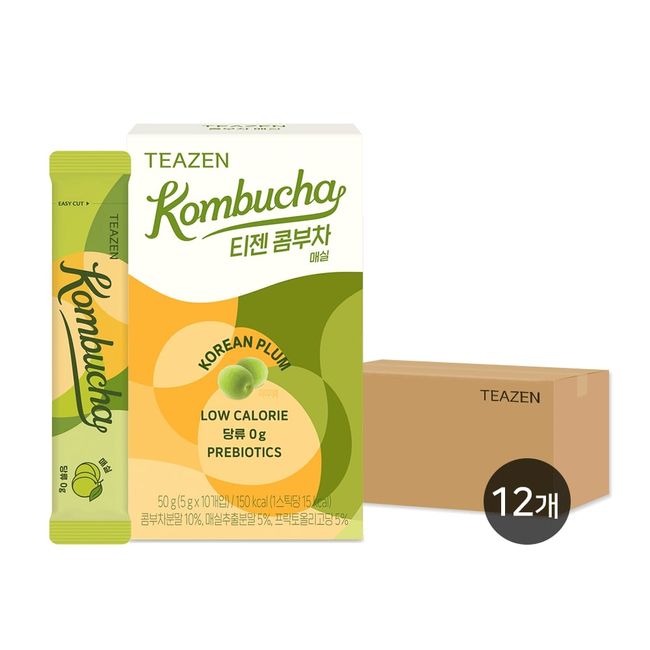 Teazen Kombucha Plum 10 sticks x 12 boxes (1 carton)