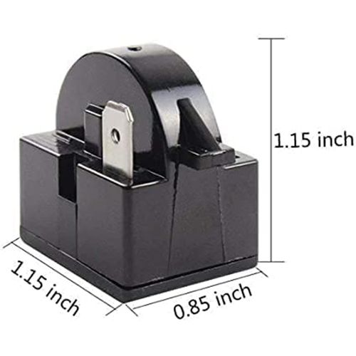 Compressor 4.7 Ohm 1Pin PTC Starter/Start Relay and Overload Kit Compatible with Mini Fridges, Compact Refrigerators, Beverage & Wine/Beer Coolers, Deep Freezers, Beer/Wine Refrigerators