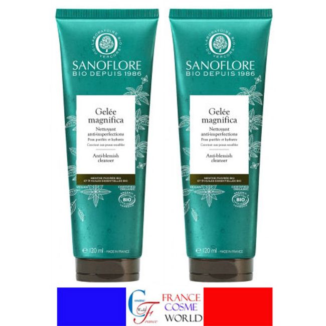 SANOFLORE Gel Magnifica 120ml Set of 2 Oil and fat problems, fluctuating skin, pimples, dark spots, Melvita, aging skin, aging care, overseas mail order, <br> GELEE MAGNIFICA 120mlx2