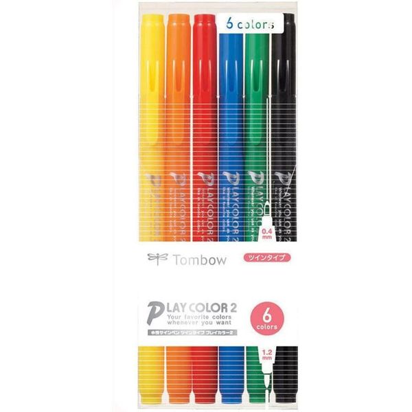 Tombow Play Color 2 Dual Tip Marker Set 6 Colors GCB-611