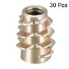 sourcing map Furniture Threaded Insert Nuts Zinc Alloy Hex-Flush M4 Internal Threads 10mm Length 30pcs