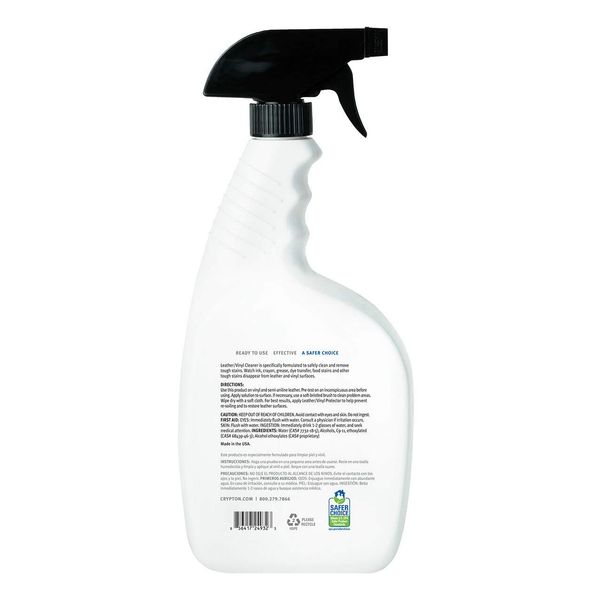 Crypton Leather & Vinyl Cleaner - Gently cleanses leather or vinyl surfaces to break up difficult stains including dirt, grease and food stains. (32 fl. oz.)