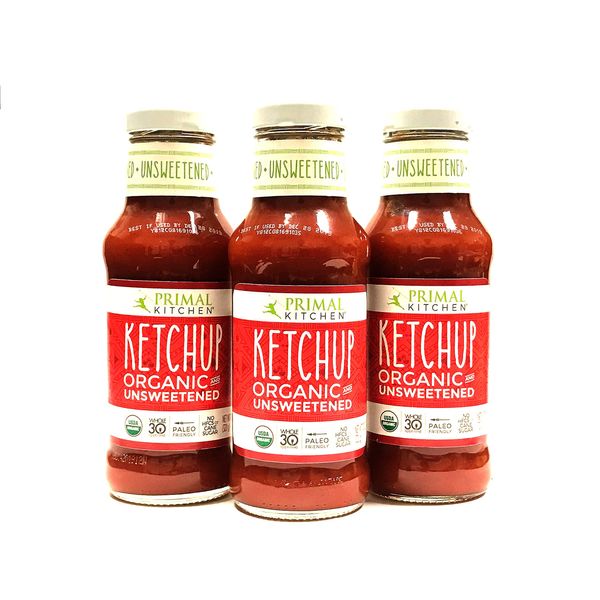 Pack of 3 - Primal Kitchen - Organic Unsweetened Ketchup - Non GMO - Vegan - Gluten Free Whole 30 Approved (Frustration Free Packaging)