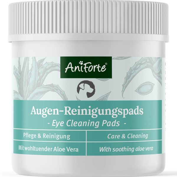 AniForte Dog Eye Cleaning Pads Pack of 100 - Gentle Cleaning Wipes for Your Dog's Eye Care, Mild Eye Cleaning Without Irritation, Removes Tear Stone & Dirt, Tear Stain Remover for Dogs