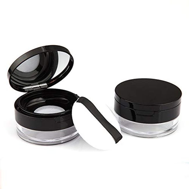 Portable Loose Powder Box with Mirror Mushroom Sponge Puff