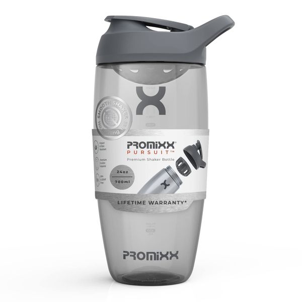 Premium Protein Shaker Bottle 23.7 Ounces Graphite Gray Ecozen Design
