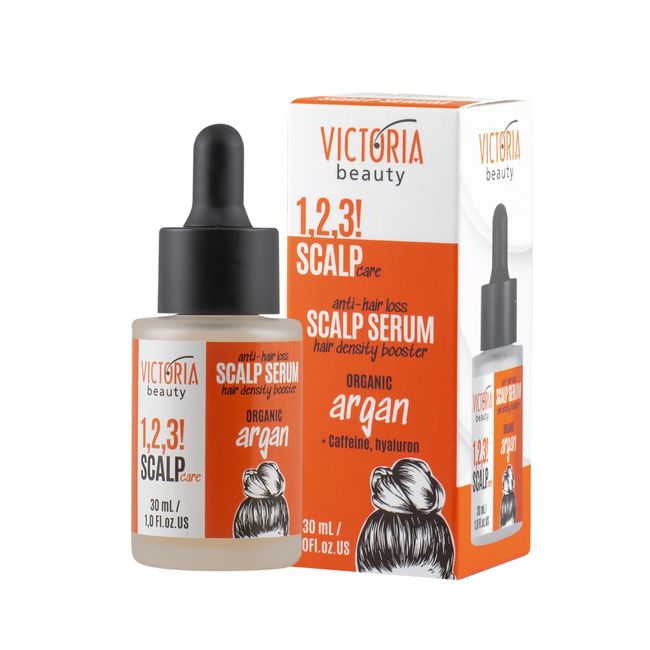 Victoria Beauty - Kopfhaut Serum für Haarwachstum mit Koffein, Arganöl und Guarana, Kopfhautserum gegen Haarausfall, versorgt dem Haar mit Feuchtigkeit und fördert das Wachstum (1 x 30 ml)