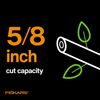 Fiskars Bypass Pruning Shears, Branch Cutter with 5/8" Cut Capacity, Garden Shears with Sharp Steel Blade, Rust Resistant, Ergonomic Pruners with Comfort Handle and Safety Lock, Gardening Hand Tools