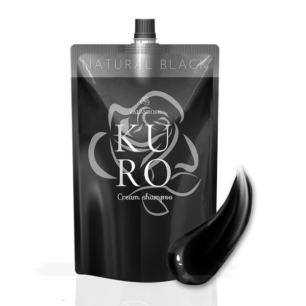 Balun Rose KURO Cream Shampoo, 7-in-1, 14.1 oz (400 g), Hair Manicure for Gray Hair, Treatment, Damage Care, Scalp Care, Color Support, Shampoo, Conditioner, Cream Shampoo, Hair Manicure for Gray Hair, Black Dye, Shampoo, Treatment, No Laures Sulfate (1 P