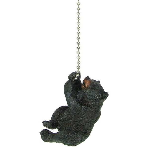 Seven-first Rustic Black Bear Climbing Ceiling Fan Pull Chain Extender - Lodge Decor