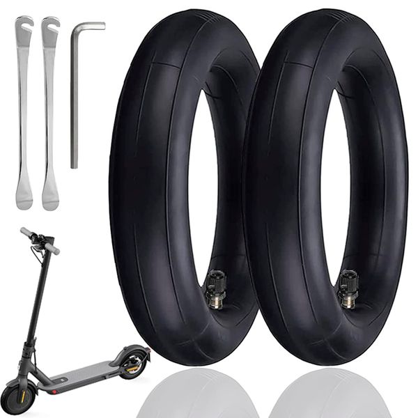 OUXI 2 Inner Air Tires for Xiaomi M365 Scooter 8 1/2x2, 8.5 Scooter Tires Butyl Rubber Double Thickness Front/Rear Wheel Replacement Air Chamber for Electric Scooter