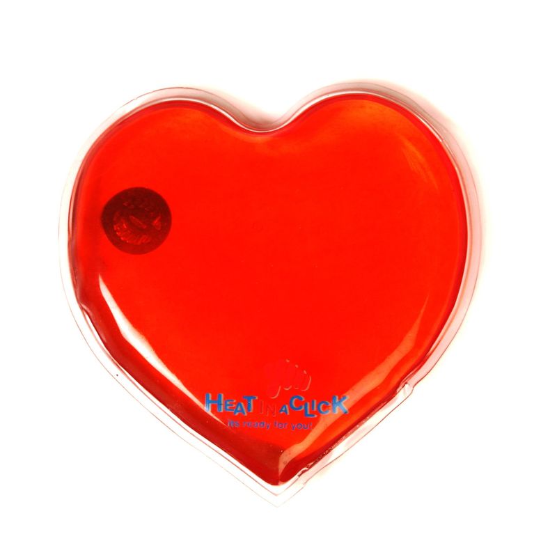 Heat in a Click Instant Re-Useable Heat Pack Heart Shape (Colour Varies ...