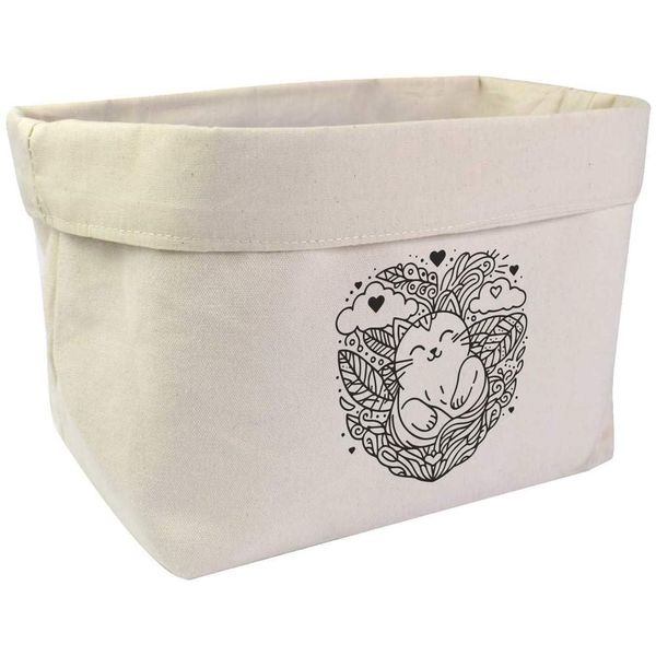 Large 'Cat Love' Canvas Organiser/Storage Bag (OR00032518)