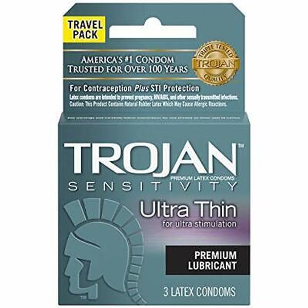 Trojan Sensitivity Ultra Thin Lubricated Condoms, 3 Count