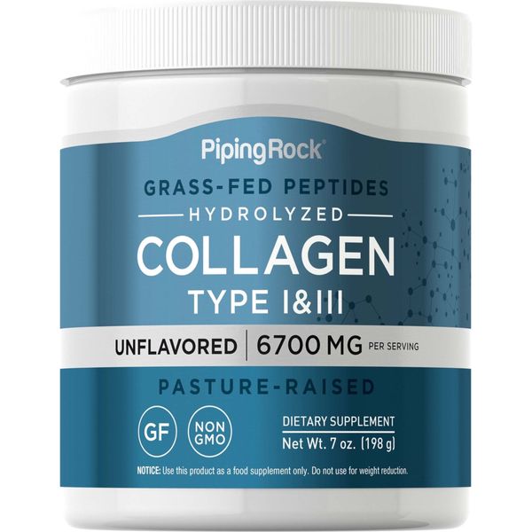 Collagen Peptides Powder | 7 oz | Hydrolyzed | Unflavored | by Piping Rock