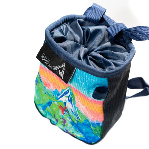 Madu Climb - Rock Climbing Chalk Bag Water Colour (Blue Artwork)