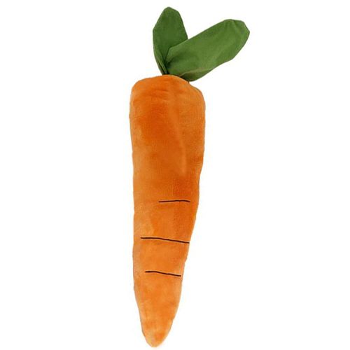 Pet Lou 00499 Carrot Shaped Dog Toy, 15-inches, Orange