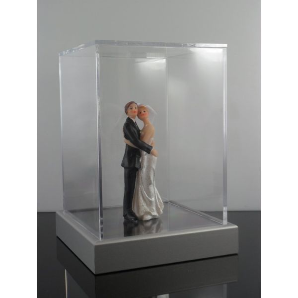 WEDDING CAKE TOPPER FIGURINE DISPLAY CASE