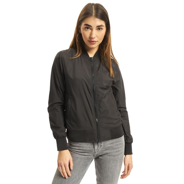 Urban Classics TB1217 Damen Jacke Ladies Light Bomber Jacket, Schwarz (Black 7), 38 (Herstellergröße: M)