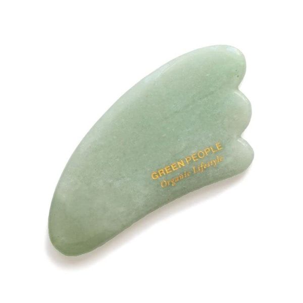 Green People Gua Sha Massagestein Jade | Natürliche Gua Sha Gesichtsbehandlung| Sanftes Massagewerkzeug für strahlenden, neu belebten Teint | Für empfindliche Haut geeignet | Tierversuchsfrei, vegan