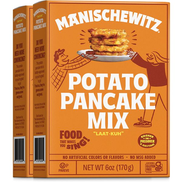 Manischewitz Potato Pancake Mix 6oz (2 Pack) Gluten Free, No MSG, Traditional Style