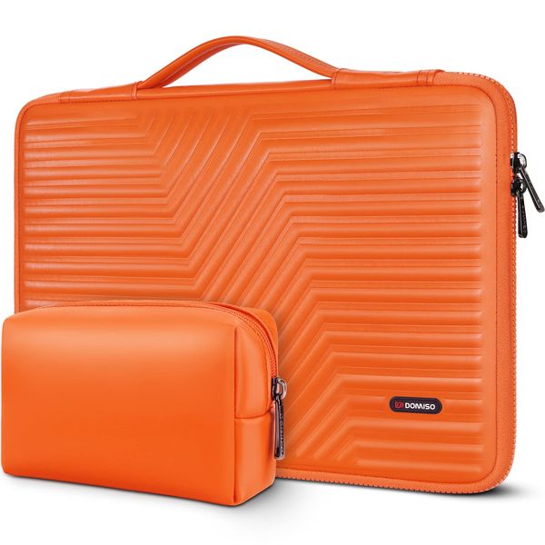 DOMISO 15.6 Zoll Laptoptasche Wasserdicht Schutzhülle Protective Laptop Case Sleeve Stoßfest Laptophülle für 15-15.6" Notebook/Lenovo IdeaPad 520/ASUS ZenBook/ACER Aspire E 15/Dell/Pavilion,Orange