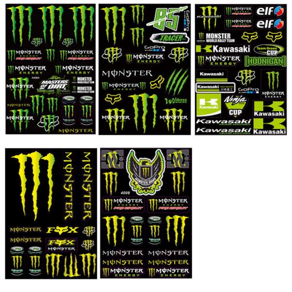 Monster Energy Stickers 5 Pcs Monster Sticker Motorcycle Sticker Motorcycle Helmet Car Scooter Laptop Motocross Sticker