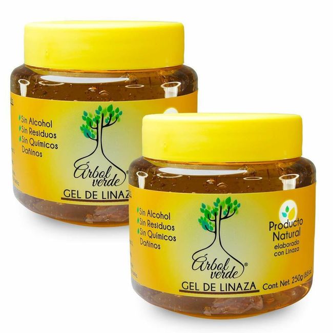 2 PACK ARBOL VERDE GEL DE LINAZA ÁRBOL VERDE / FLAXSEED EXTRACT HAIR GEL 250 G