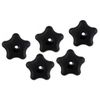 5 Pcs Black 5/16" 18 Female Thread 5 Star Knobs, Clamping Knobs for T Track Bolts, Jig Knobs Thumb Screw Threaded Knobs T Track Accessories for Feather Boards Woodworking Jigs and Fixtures Star Knobs