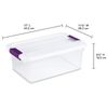 Sterilite 15 Qt. Plastic Stackable Storage Container with Lid, Clear (12 Pack) 