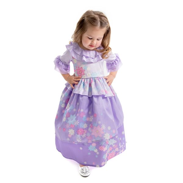 Little Adventures Flower Princess Dress Up Costume (Medium Age 3-5) - Machine Washable Child Pretend Play and Party Dress with No Glitter