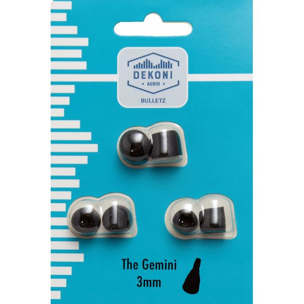 Dekoni Gemini Memory Foam Replacement Ear Tips, Black - 3mm, 3 pack S, M L