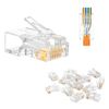 VCE RJ45 Connector Pass Through Cat5E/Cat5 50 Pack, Ethernet RJ45 Plug for Cat5 Cat5e UTP Solid & Stranded Network Cable