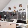 50.4 Inch Pot Bar Rack with 15 Hooks, Pipe Pot Rack Wall Mounted 50.4 inch