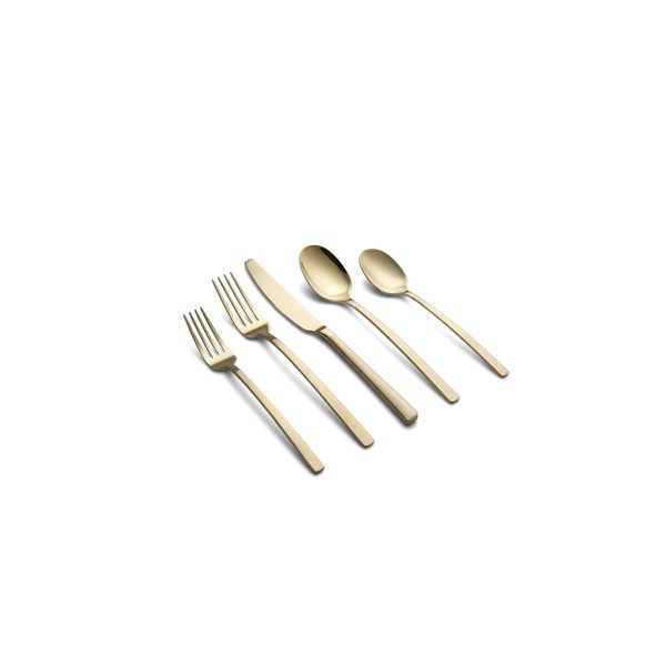 Cambridge Silversmiths Beacon Champagne Sand Mirror 20-Piece Flatware Set, Service for 4