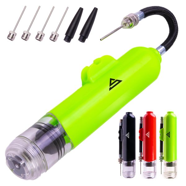 Sports Stable Dual Action Ball Pump Comes with 5 Standard Needles and 2 Plastic Adaptors for Your Football, Basketball, Soccerball, Volleyball, Handball