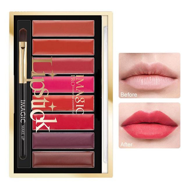 Lip Palette 8 Colors Lipstick Plate Matte Velvet Color Makeup Lip Bottom Long Lasting Sexy Red Pink Nude Lipgloss Bulk