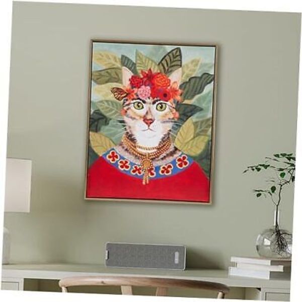 Pet Wall Art, Funny Animal Canvas Wall Decor for Bedroom, Printed Bohemian Cat