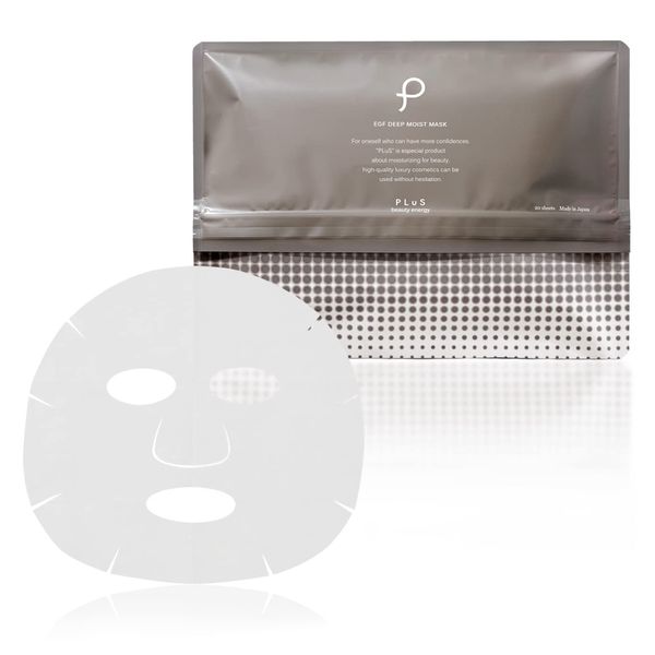 PLuS EGF Deep Moist Sheet Mask, Pack of 20, Placenta with Vitamin C Derivative (Made in Japan)