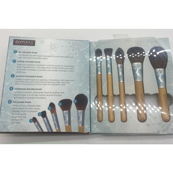 ECOTOOLS 5 Pc Makeup Brush Set Holiday Complexion Kit Brushes