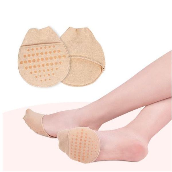 Forefoot Pads Women's Toe Topper Socks with Padding Toe Cover Liner Half Socks Non-Skid Forefoot Pads Metatarsal Pads Reusable Cushions Pad Heels Foot Fatigue Ball of Foot Cushion Topper Socks