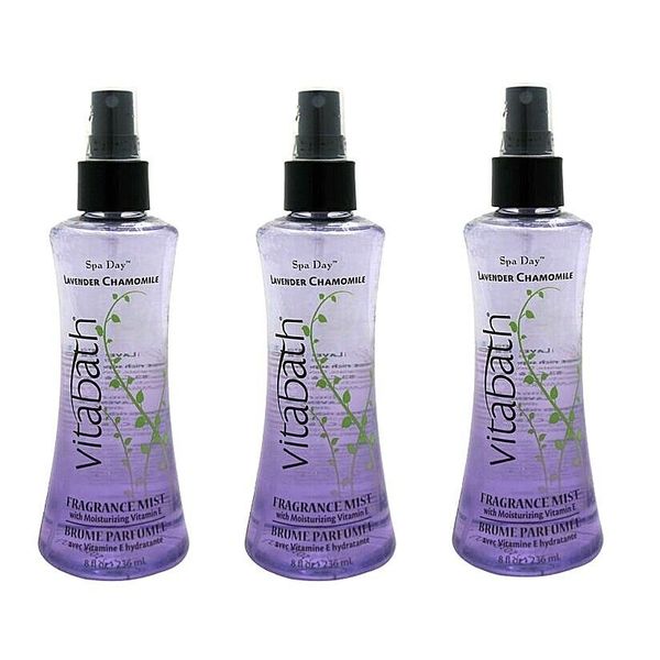 (LOT 3) Vitabath Body Fragrance Mist Lavender Chamomile w/ Vitamins, 8 oz Ea NEW