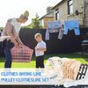 Clothes Line Outdoors, Clothes Line Pulley Kit Include 164ft Polyester