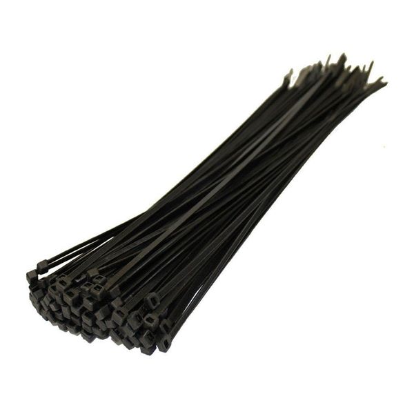 SHATCHI 100pcs-500pcs Black Strong Nylon Plastic Cable Ties Zip Tie Wraps Organizer Self Locking 100mm/200mm/300mm Long