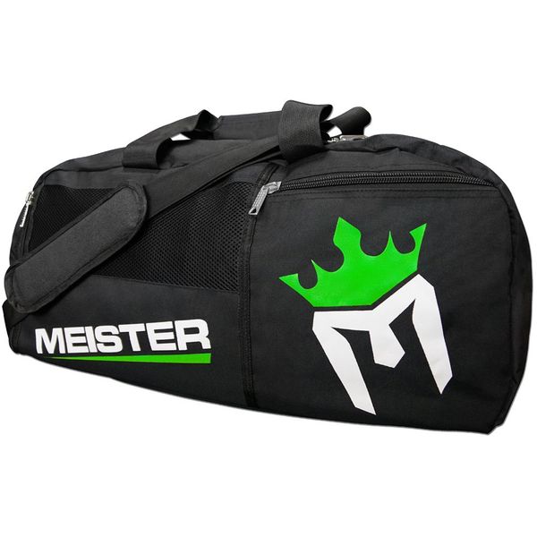 Meister Vented Convertible Duffel / Backpack Gym Bag - Ideal Carry-On - Black/Electric Green , Black w/ Electric Green, 26" x 12" x 12"