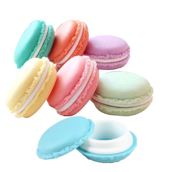 Pack of 6 Colorful Mini Macaron Shaped Empty Lip Balm, Gloss, Storage Box Pill Box Candy Jewelry Organizer Pill Case Containers, by Grand Parfums