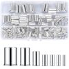180 Pcs Wire Ferrules Kits, Wire Crimp Connector Ferrules, Silver Plated Copper 